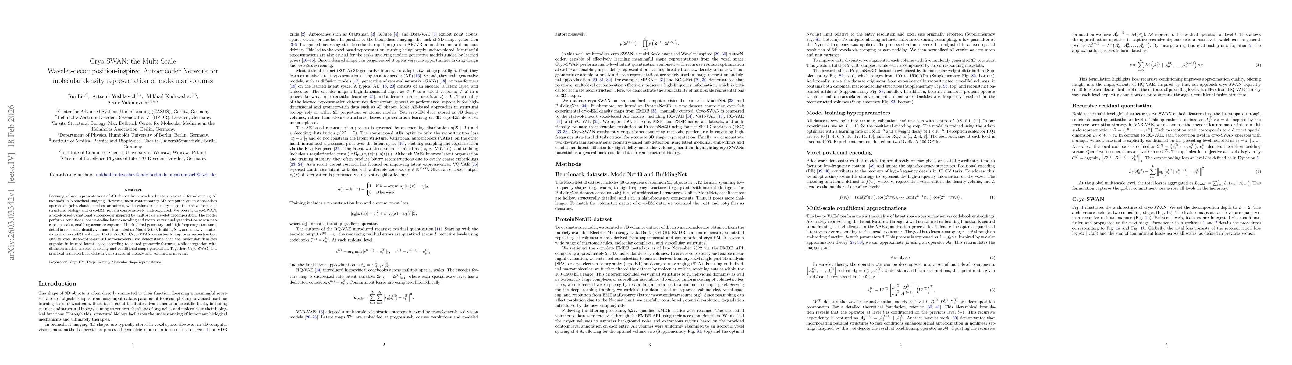 Thumbnail for Cryo-SWAN: the Multi-Scale Wavelet-decomposition-inspired Autoencoder Network for molecular density representation of molecular volumes