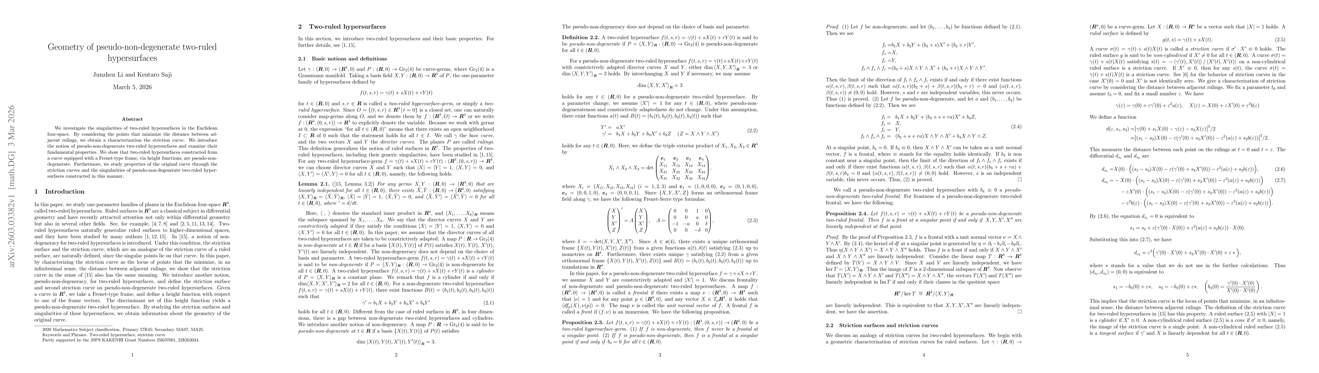 Thumbnail for Geometry of pseudo-non-degenerate two-ruled hypersurfaces