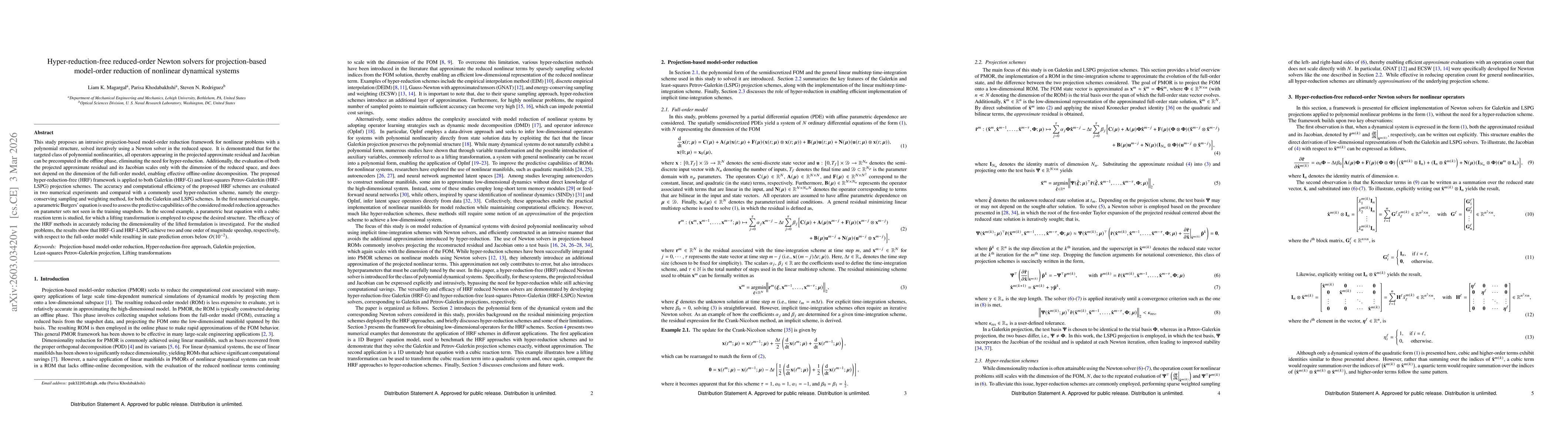 Thumbnail for Hyper-reduction-free reduced-order Newton solvers for projection-based model-order reduction of nonlinear dynamical systems