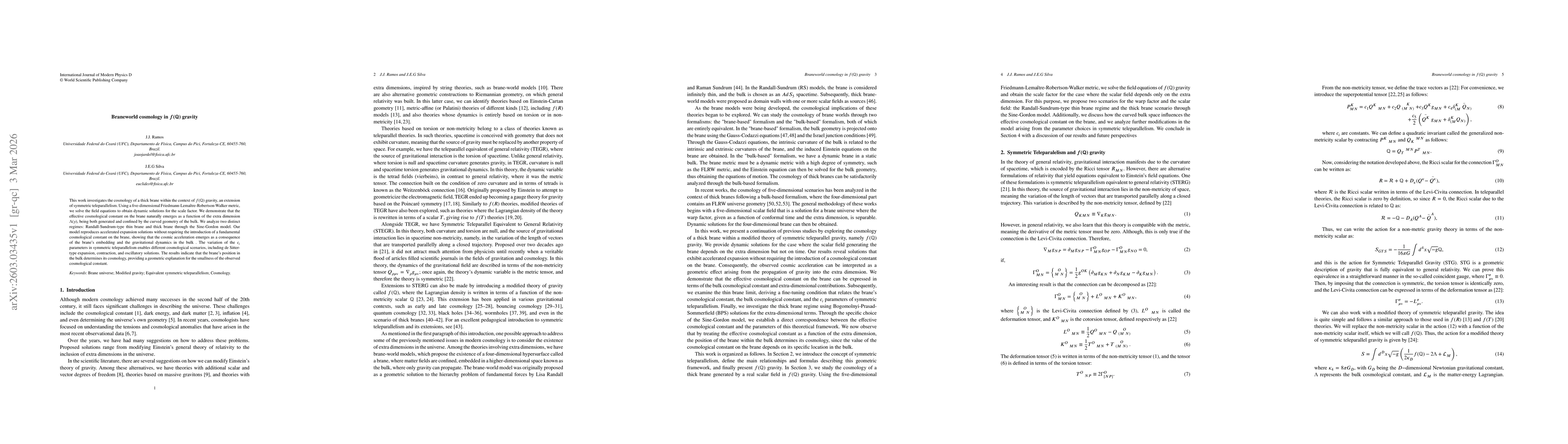 Thumbnail for Braneworld cosmology in $f(\mathbb{Q})$ gravity