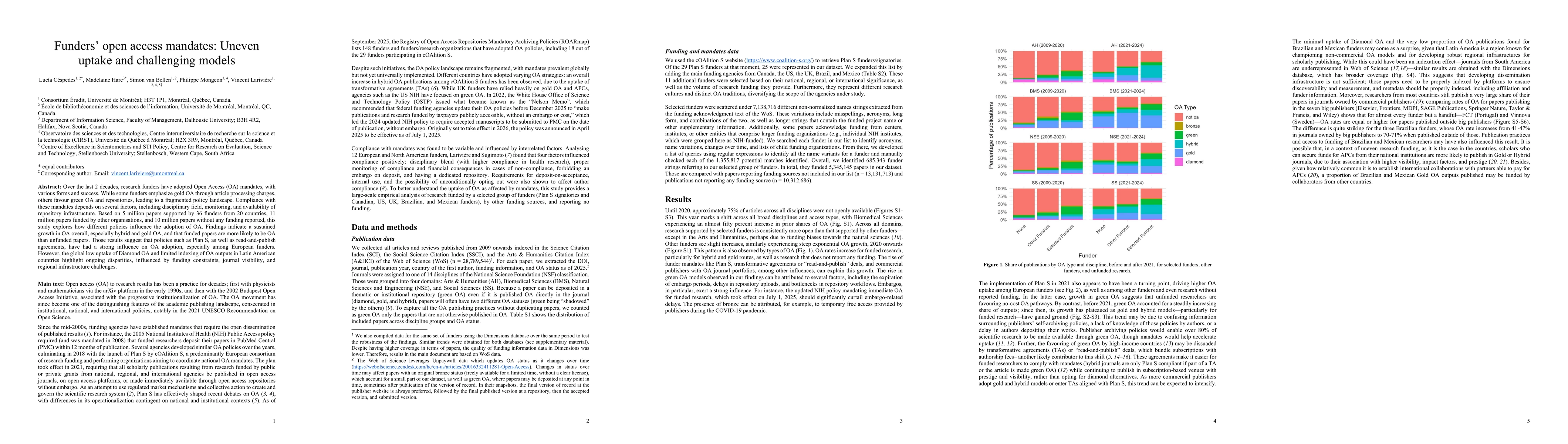 Thumbnail for Funders open access mandates: uneven uptake and challenging models