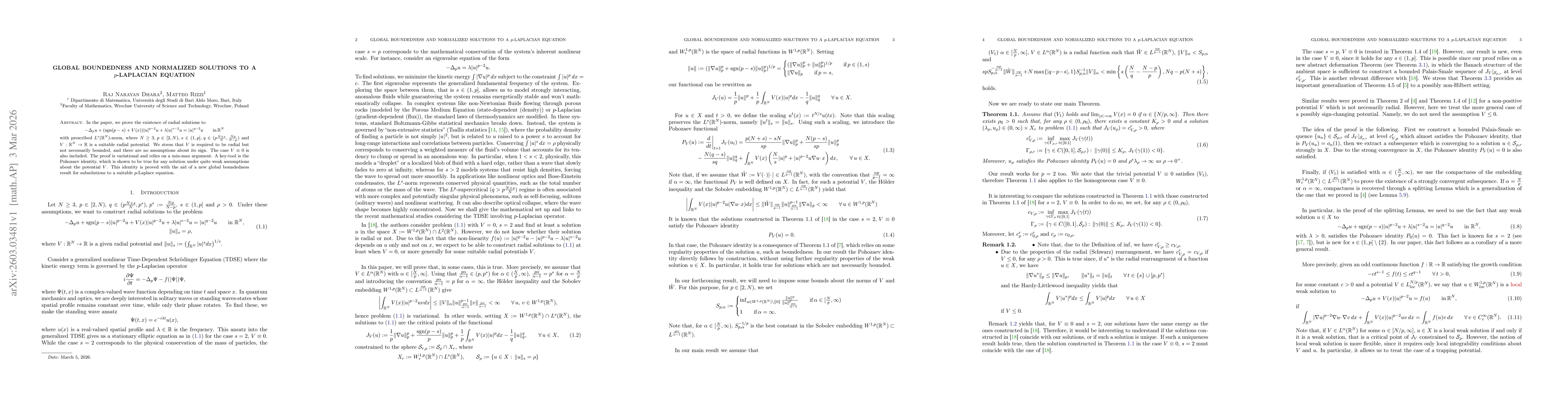 Thumbnail for Global boundedness and normalized solutions to a $p$-Laplacian equation