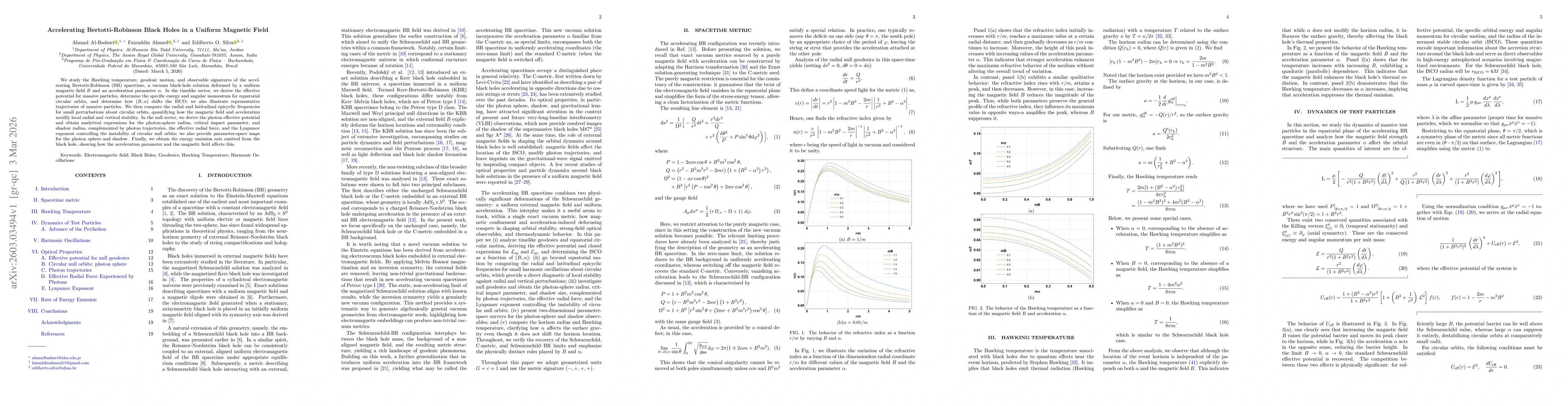 Thumbnail for Accelerating Bertotti-Robinson Black Holes in a Uniform Magnetic Field