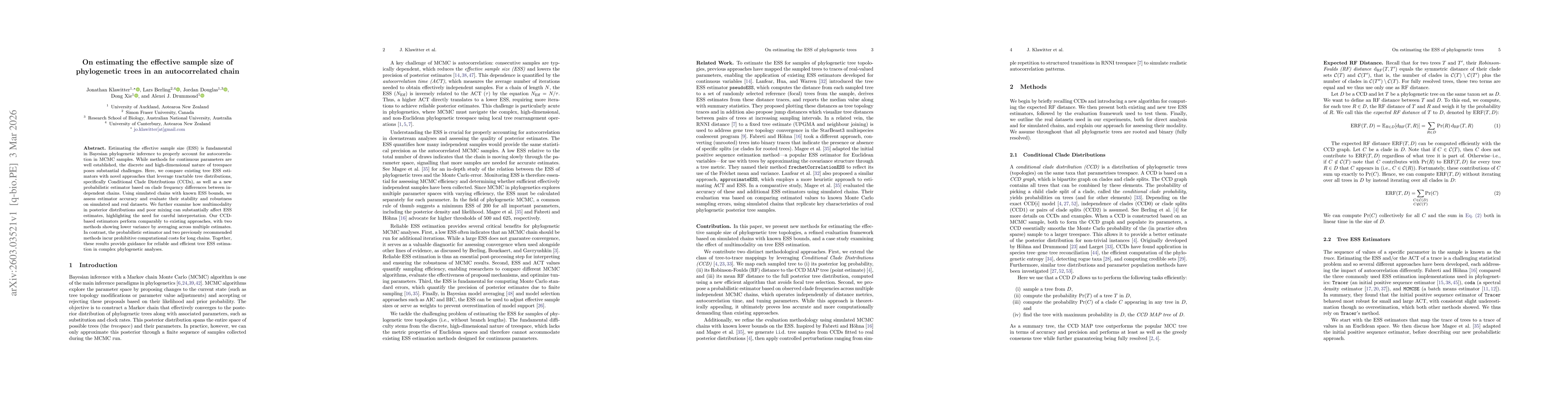 Thumbnail for On estimating the effective sample size of phylogenetic trees in an autocorrelated chain