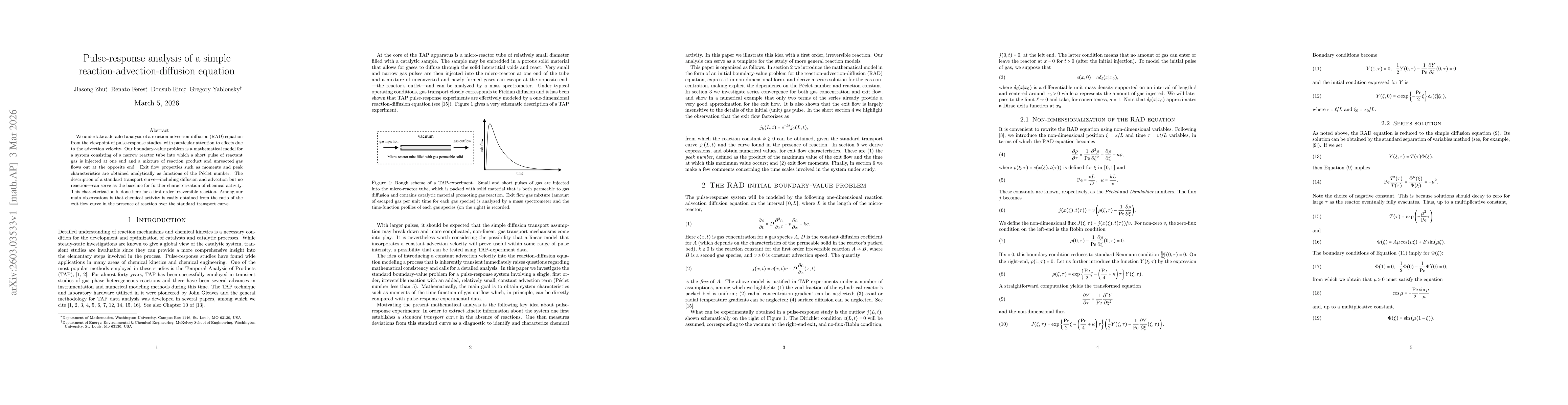 Thumbnail for Pulse-response analysis of a simple reaction-advection-diffusion equation