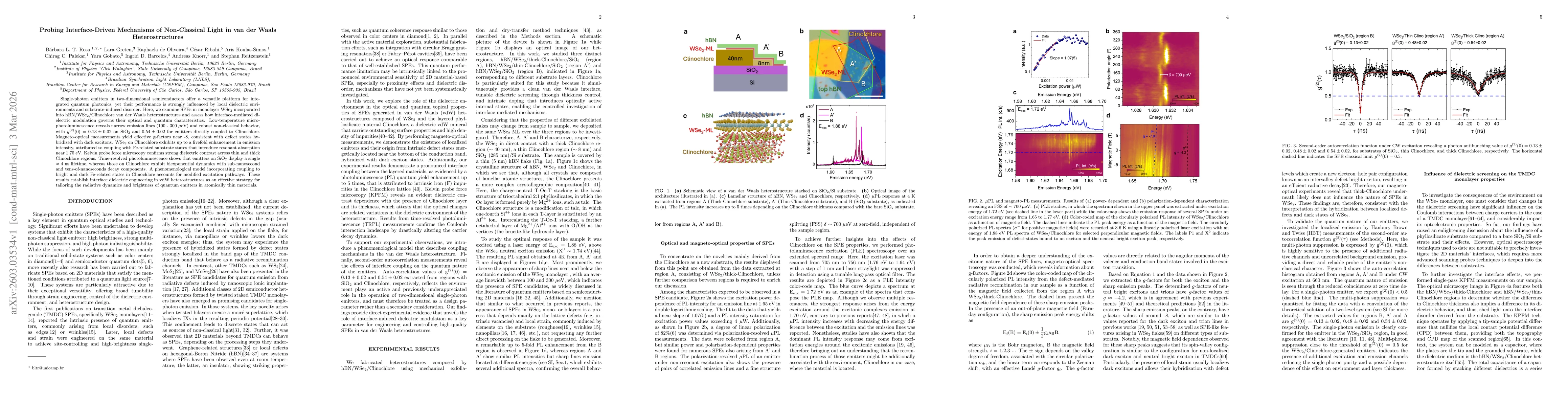 Thumbnail for Probing Interface-Driven Mechanisms of Non-Classical Light in van der Waals Heterostructures