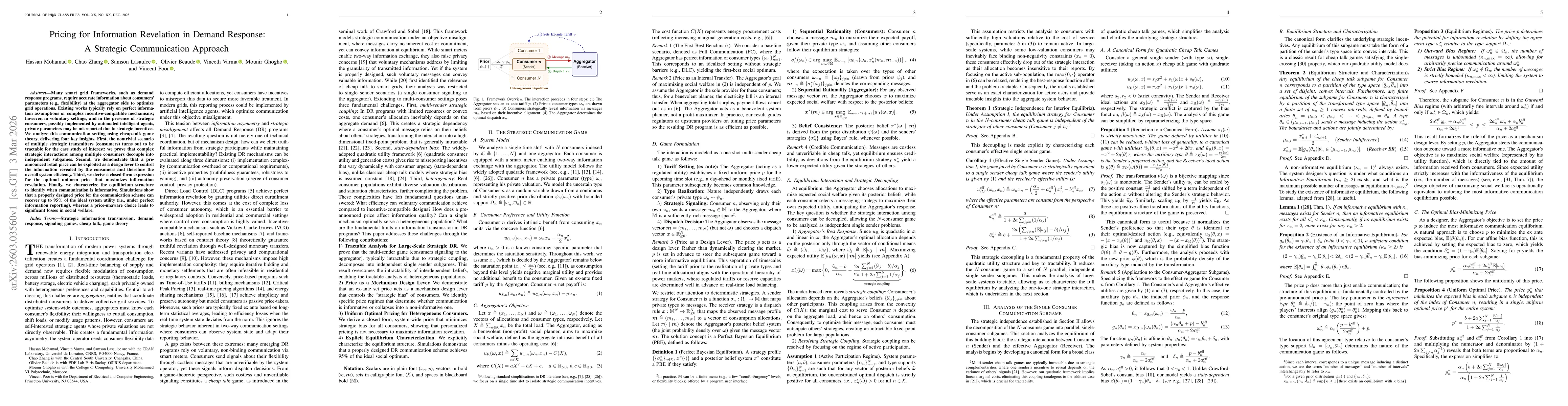 Thumbnail for Pricing for Information Revelation in Demand Response: A Strategic Communication Approach
