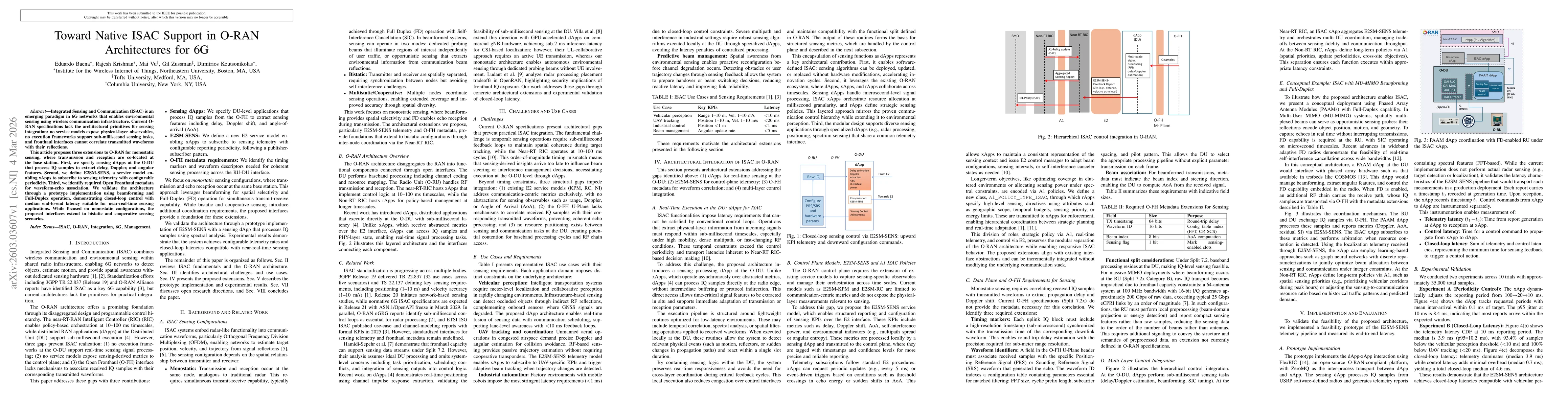 Thumbnail for Toward Native ISAC Support in O-RAN Architectures for 6G