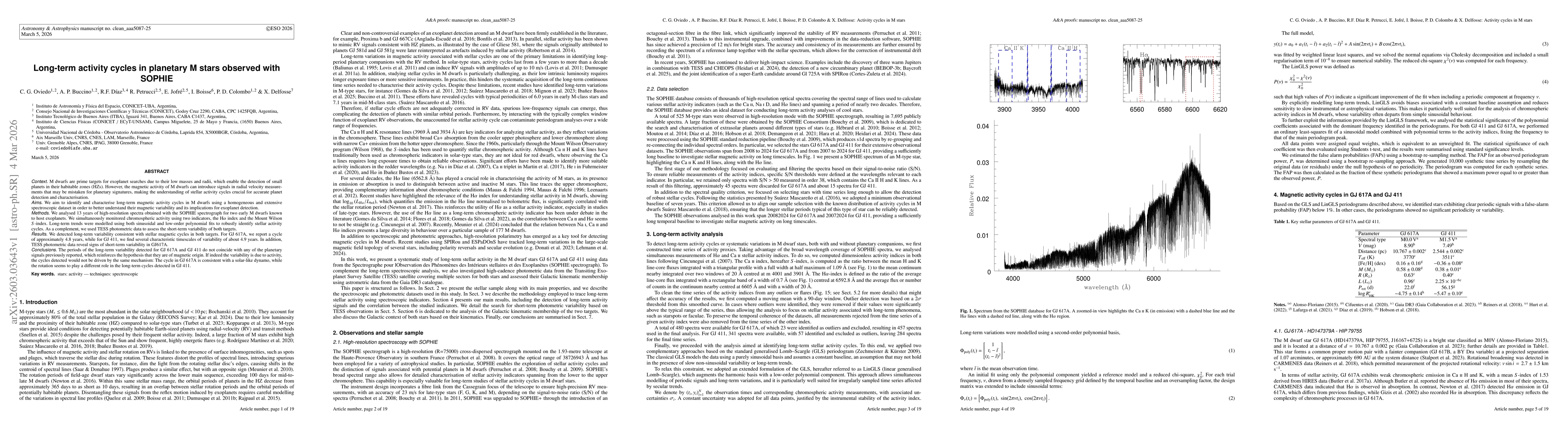 Thumbnail for Long-term activity cycles in planetary M stars observed with SOPHIE