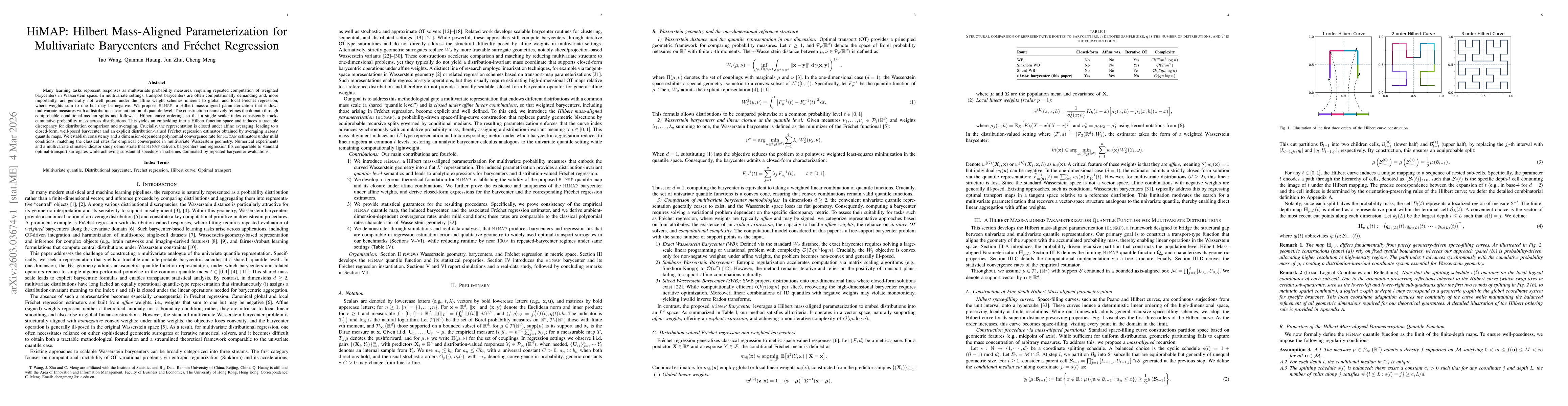 Thumbnail for HiMAP: Hilbert Mass-Aligned Parameterization for Multivariate Barycenters and Frećhet Regression
