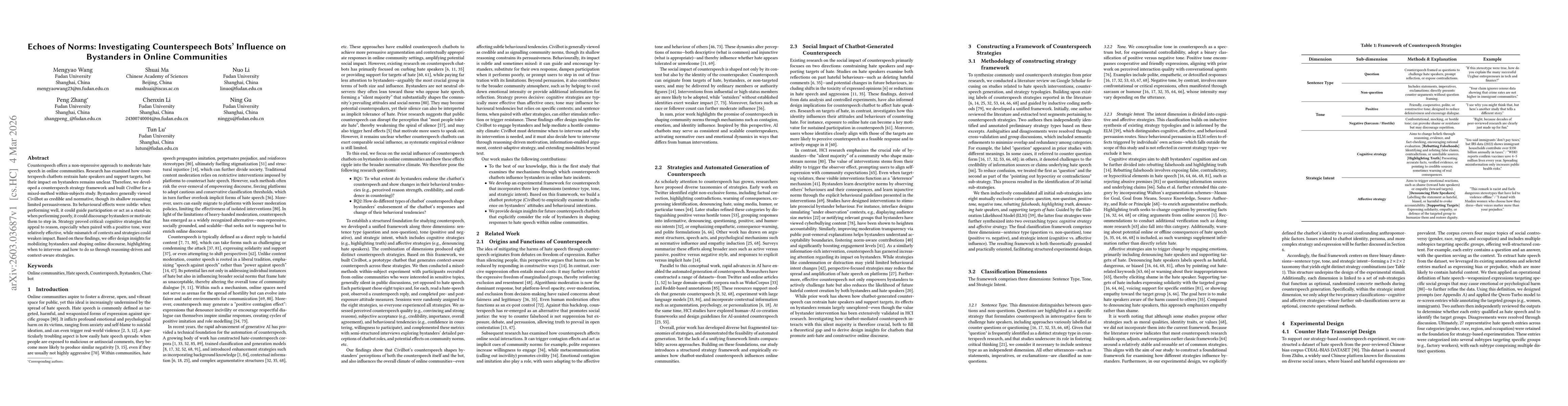 Thumbnail for Echoes of Norms: Investigating Counterspeech Bots' Influence on Bystanders in Online Communities