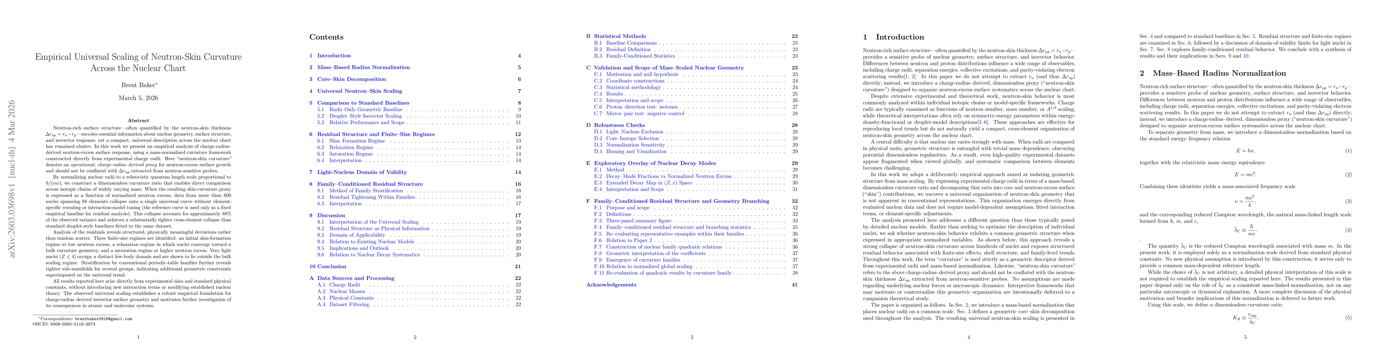 Thumbnail for Empirical Universal Scaling of Neutron-Skin Curvature Across the Nuclear Chart
