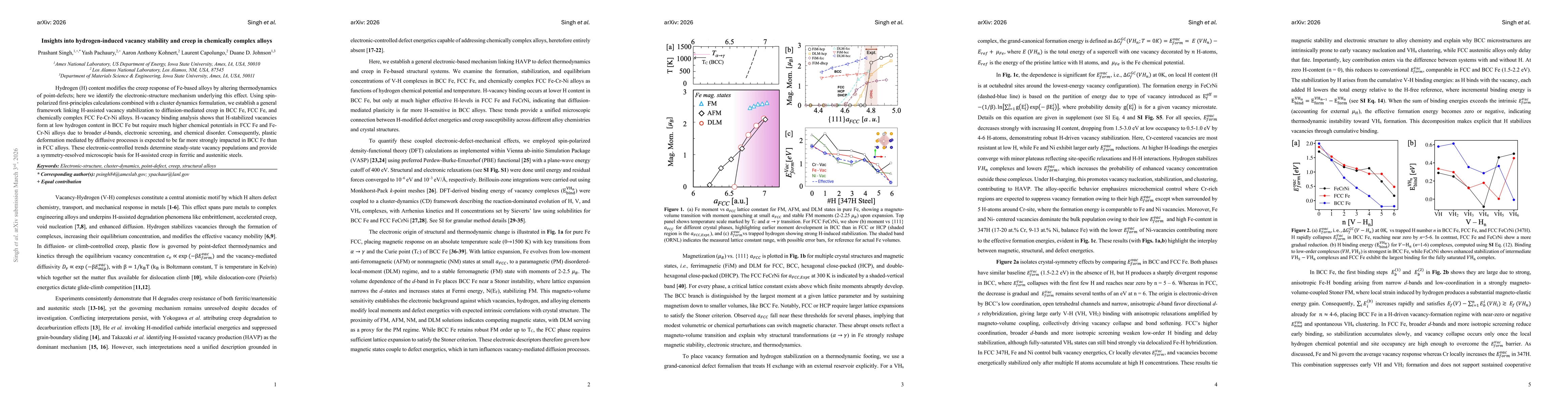 Thumbnail for Insights into hydrogen-induced vacancy stability and creep in chemically complex alloys