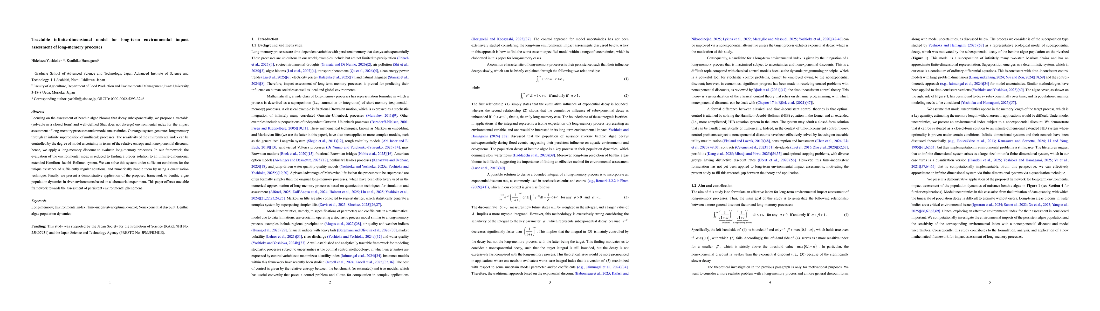 Thumbnail for Tractable infinite-dimensional model for long-term environmental impact assessment of long-memory processes