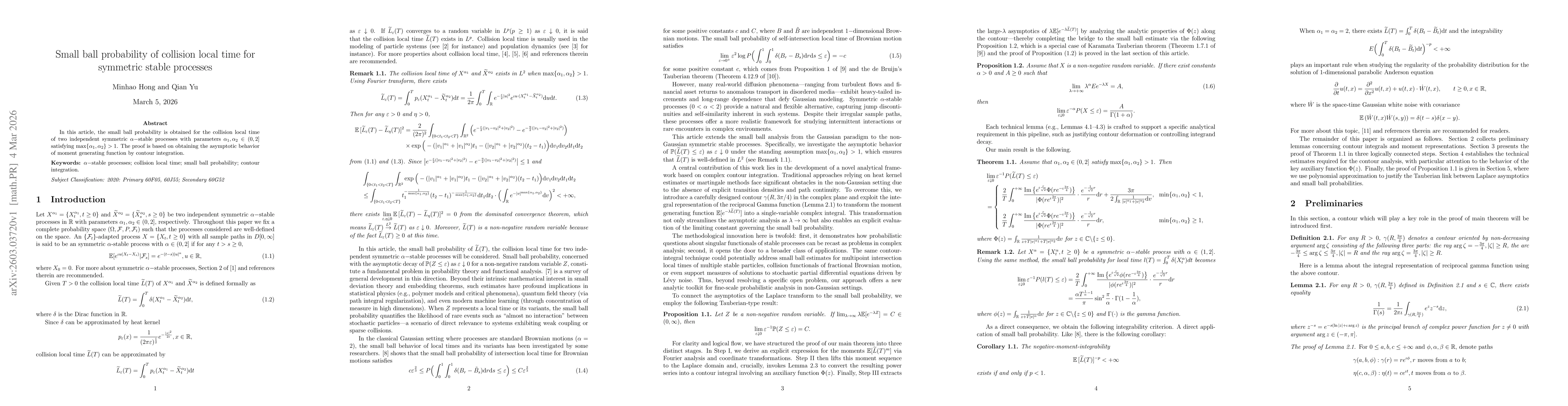 Thumbnail for Small ball probability of collision local time for symmetric stable processes