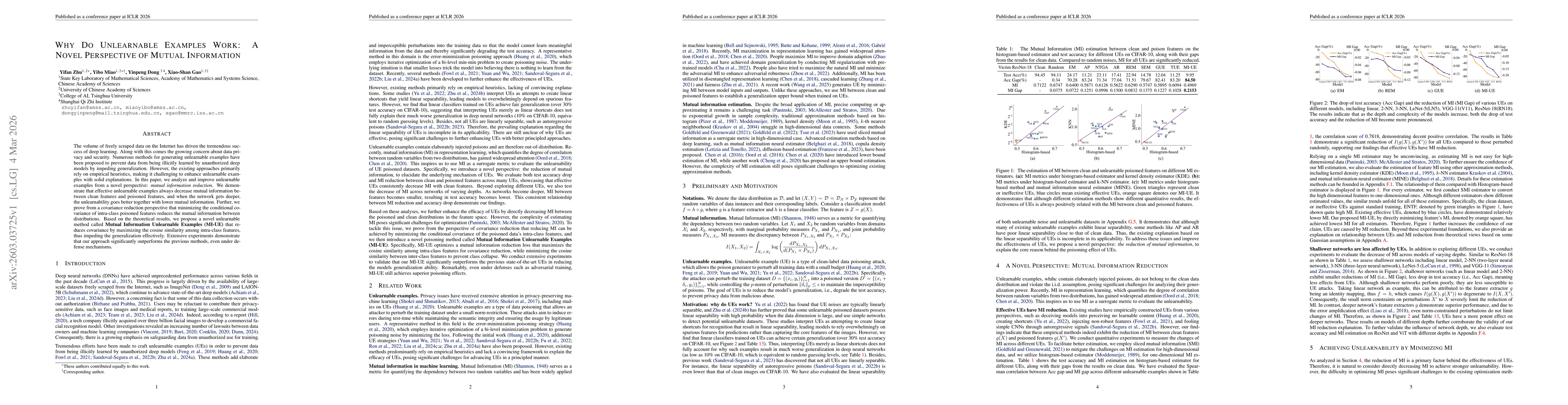 Thumbnail for Why Do Unlearnable Examples Work: A Novel Perspective of Mutual Information