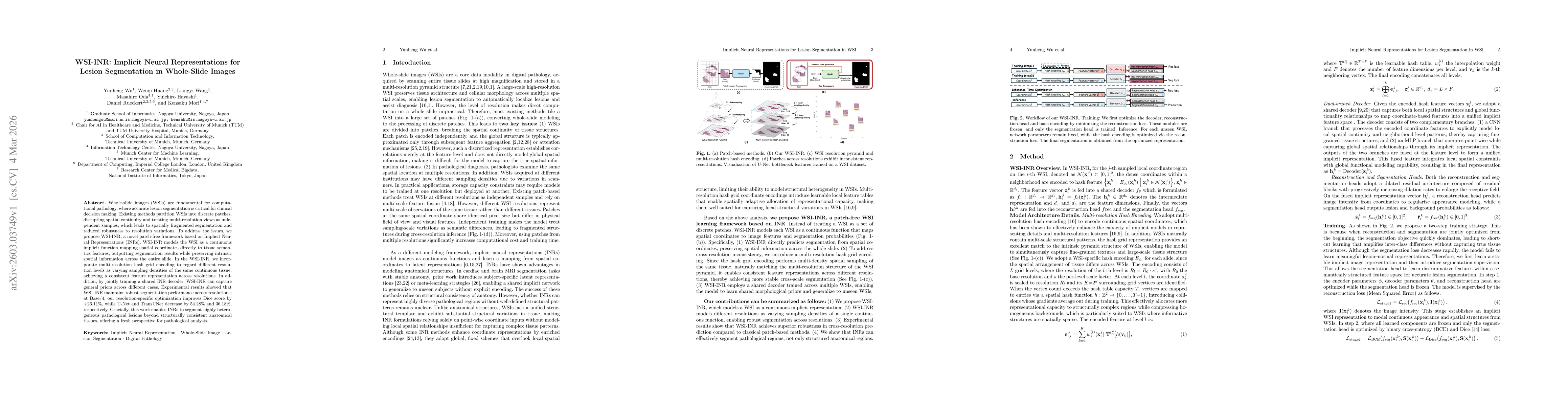 Thumbnail for WSI-INR: Implicit Neural Representations for Lesion Segmentation in Whole-Slide Images