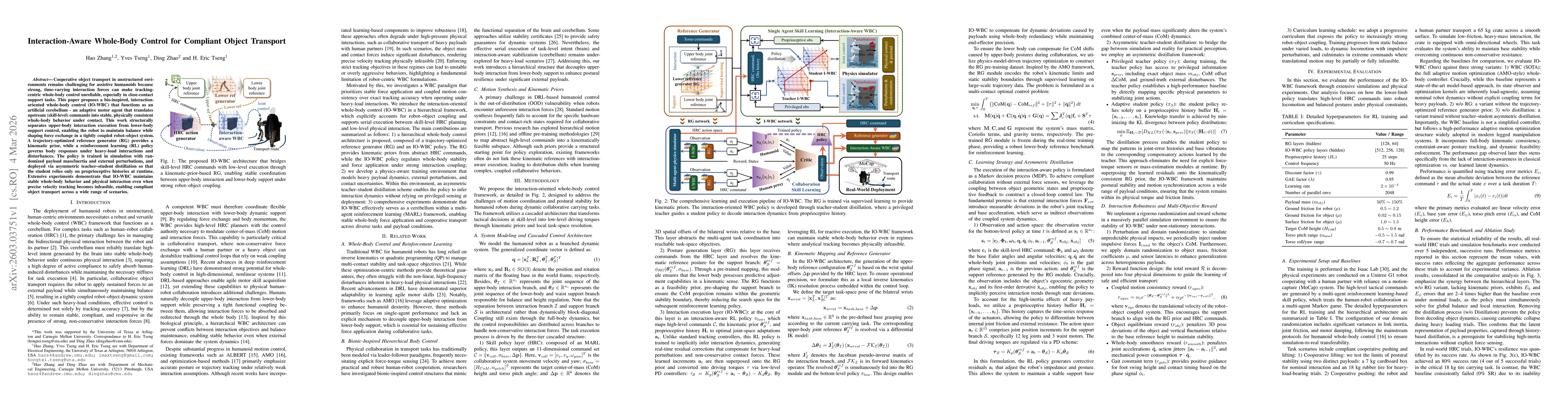 Thumbnail for Interaction-Aware Whole-Body Control for Compliant Object Transport