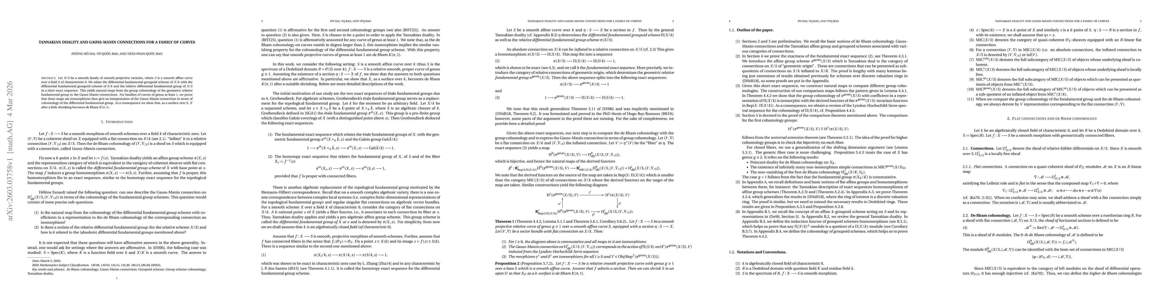 Thumbnail for Tannakian duality and Gauss-Manin connections for a family of curves