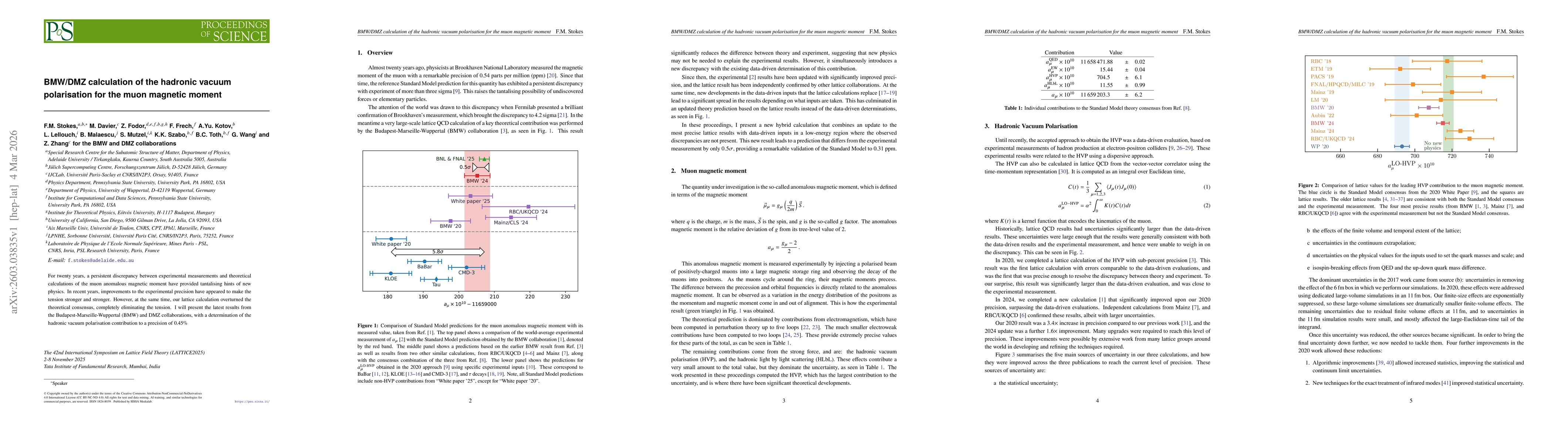 Thumbnail for BMW/DMZ calculation of the hadronic vacuum polarisation for the muon magnetic moment