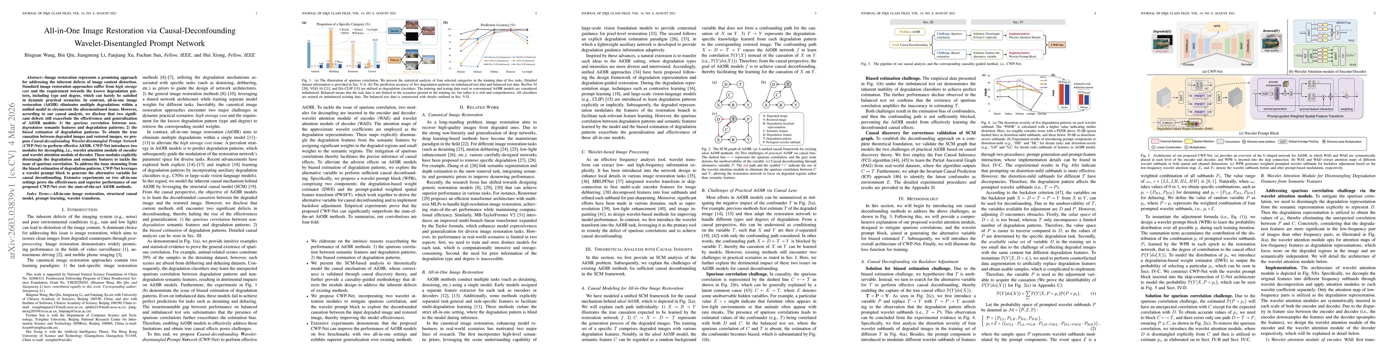 Thumbnail for All-in-One Image Restoration via Causal-Deconfounding Wavelet-Disentangled Prompt Network