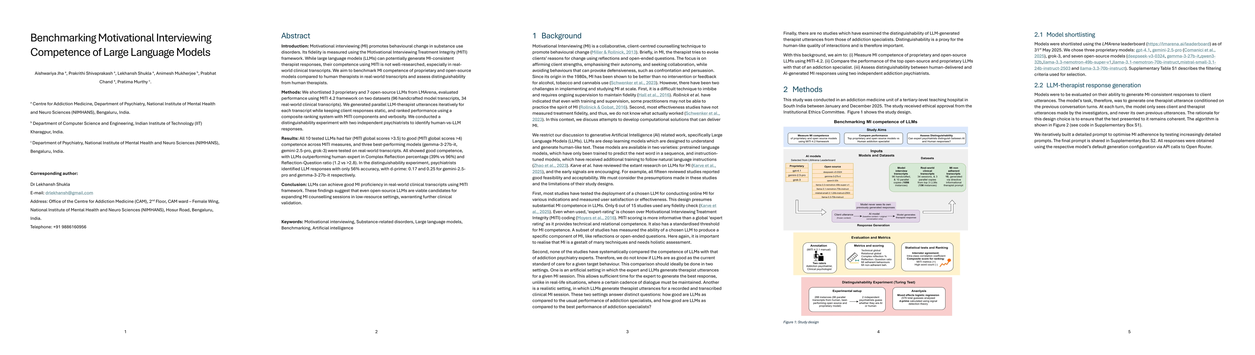 Thumbnail for Benchmarking Motivational Interviewing Competence of Large Language Models