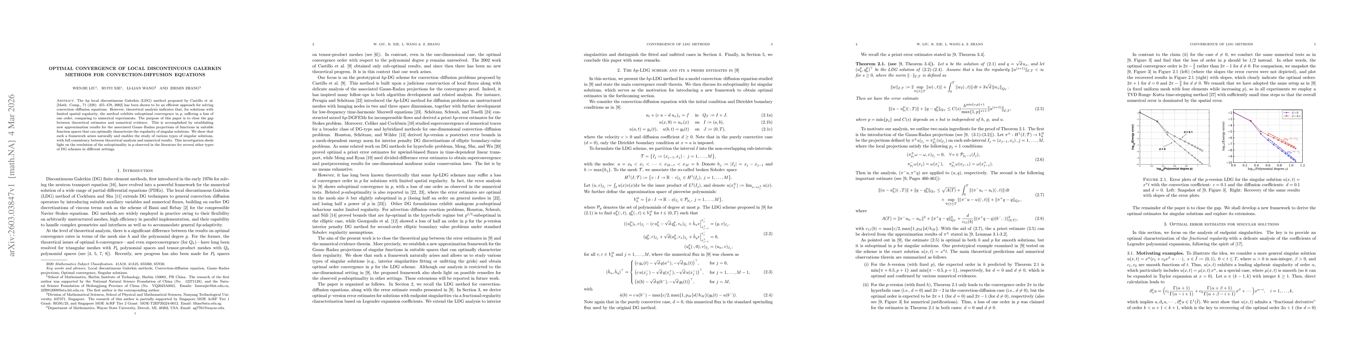 Thumbnail for Optimal convergence of local discontinuous Galerkin methods for convection-diffusion equations