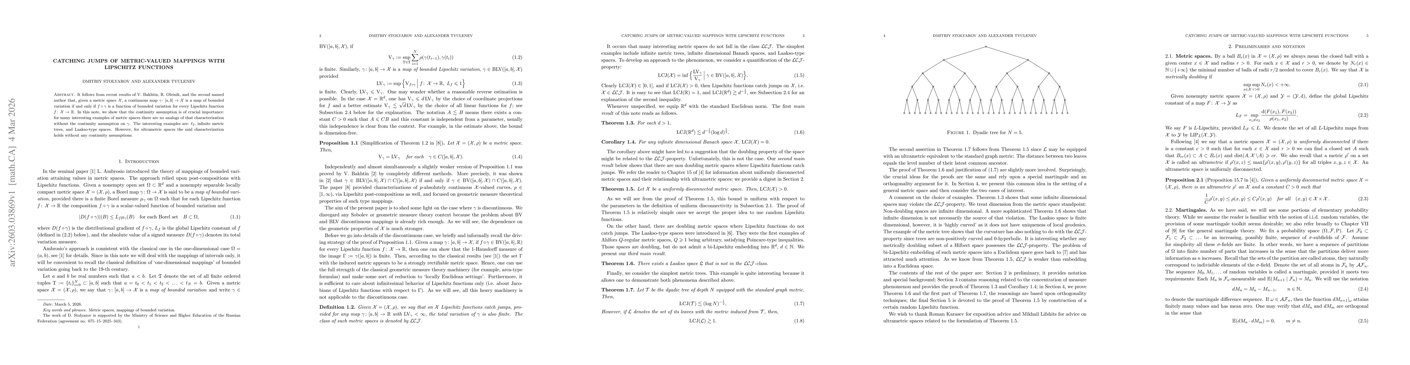 Thumbnail for Catching jumps of metric-valued mappings with Lipschitz functions