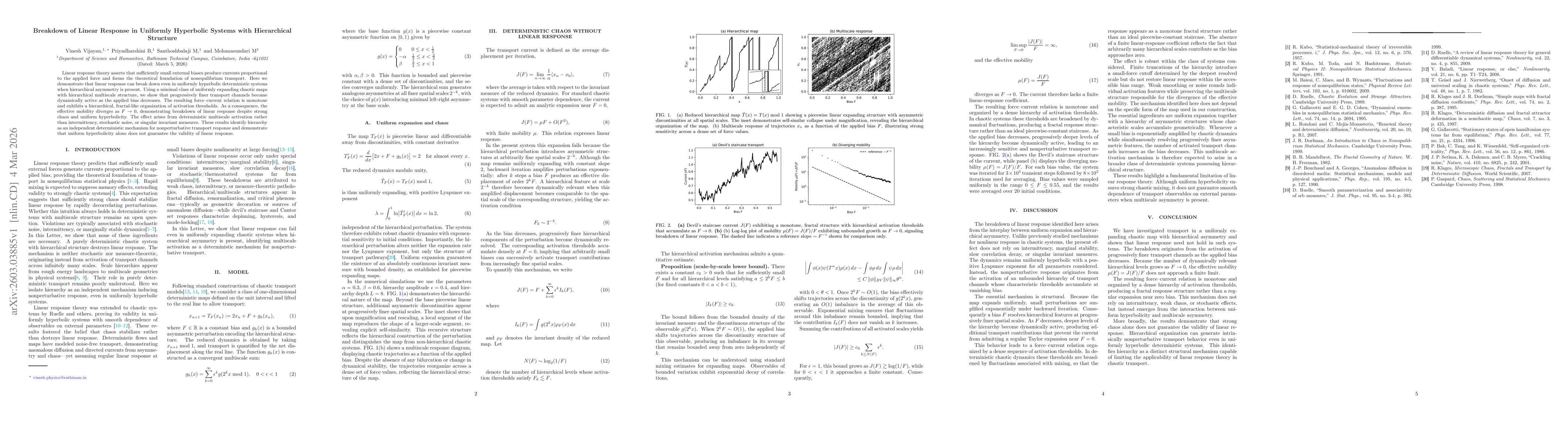 Thumbnail for Breakdown of Linear Response in Uniformly Hyperbolic Systems with Hierarchical Structure