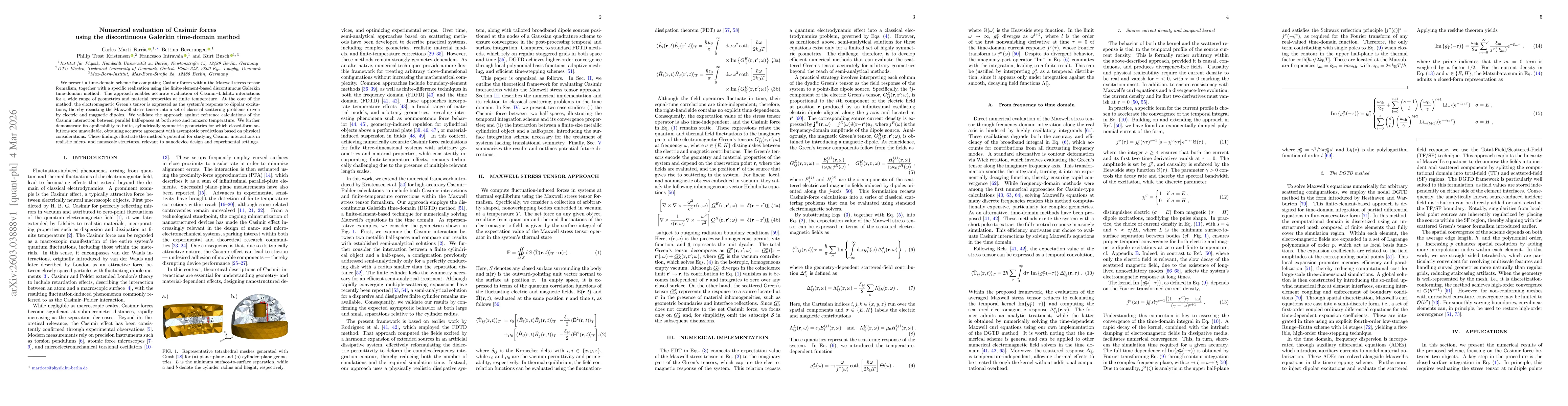 Thumbnail for Numerical evaluation of Casimir forces using the discontinuous Galerkin time-domain method