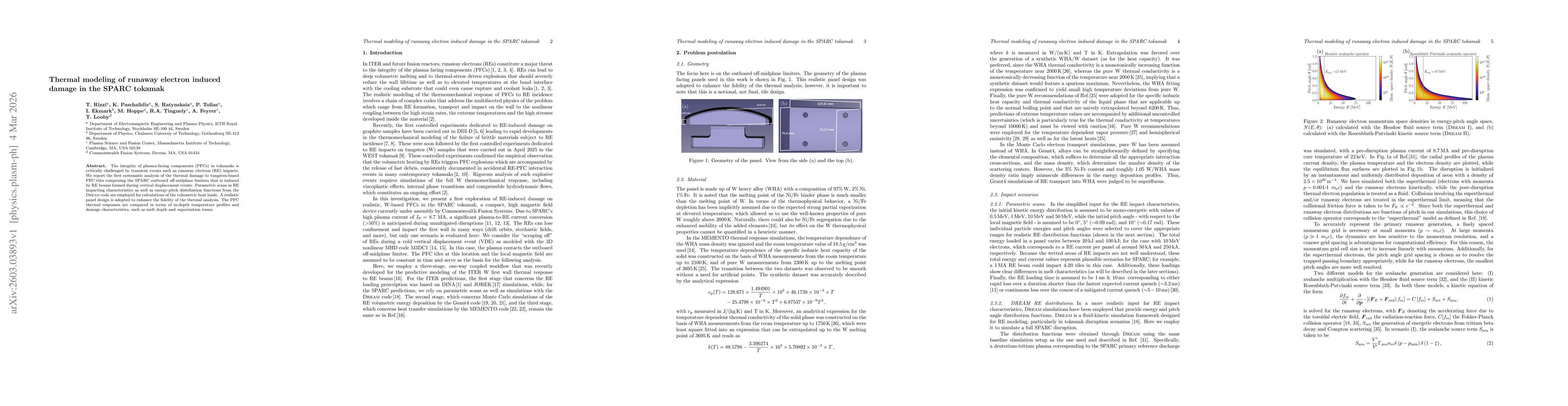 Thumbnail for Thermal modeling of runaway electron induced damage in the SPARC tokamak