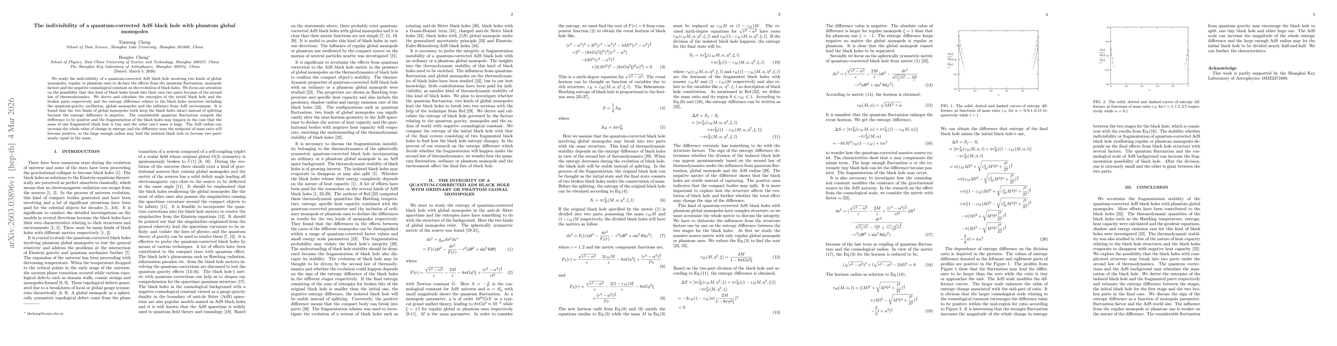 Thumbnail for The indivisibility of a quantum-corrected AdS black hole with phantom global monopoles