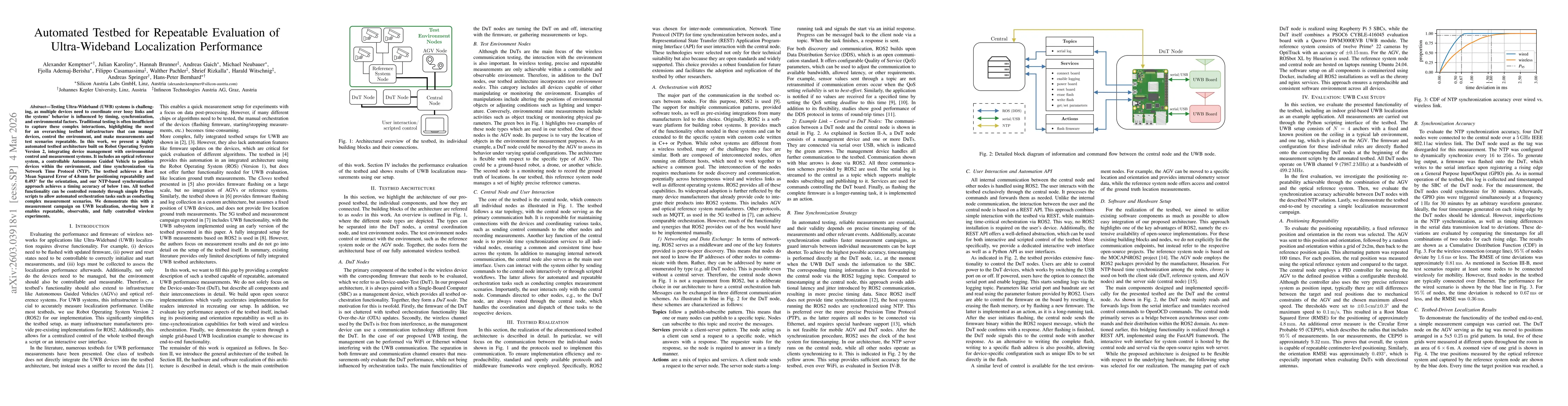 Thumbnail for Automated Testbed for Repeatable Evaluation of Ultra-Wideband Localization Performance