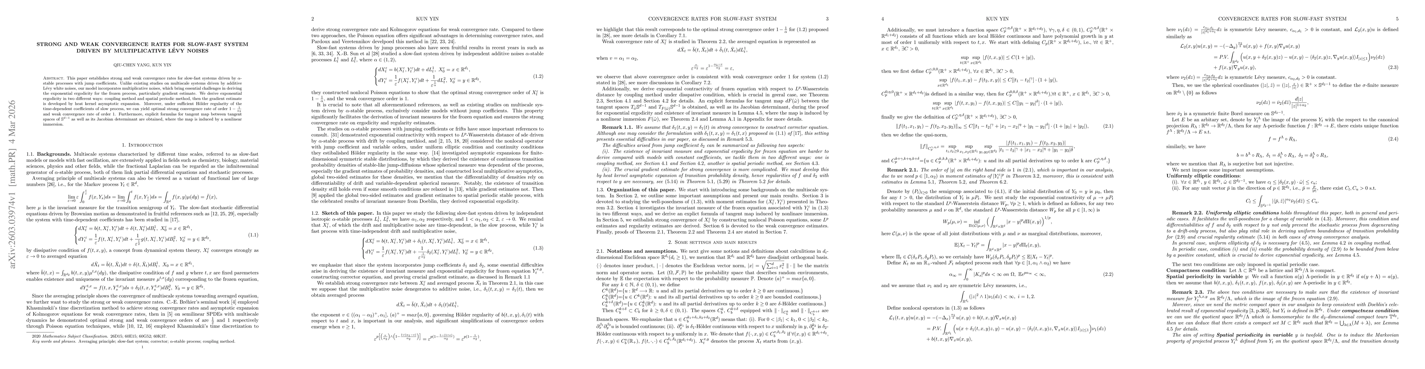 Thumbnail for Strong and weak convergence rates for slow-fast system driven by multiplicative Lévy noises