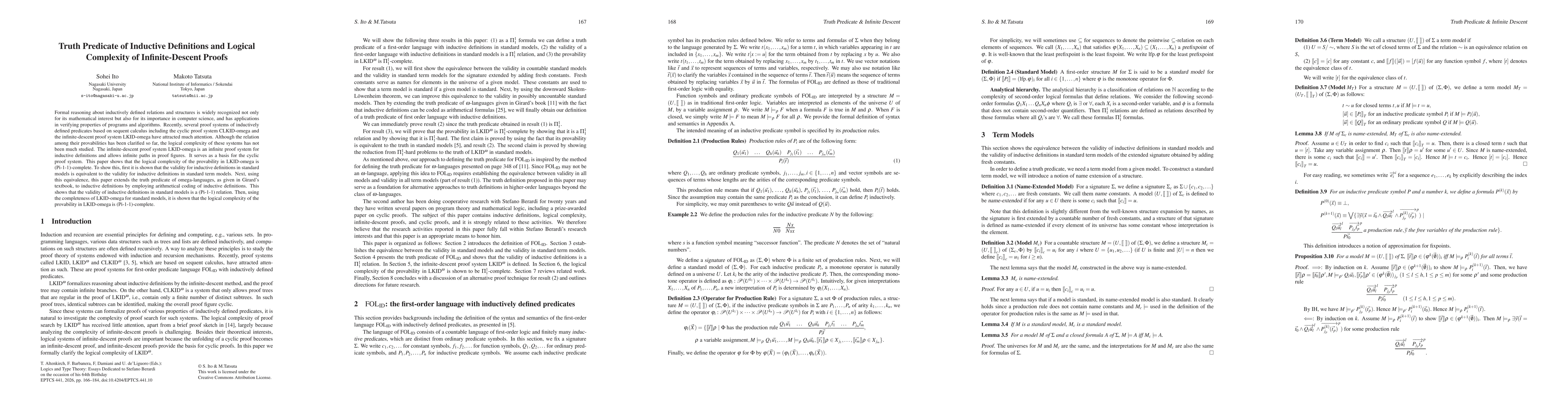 Thumbnail for Truth Predicate of Inductive Definitions and Logical Complexity of Infinite-Descent Proofs