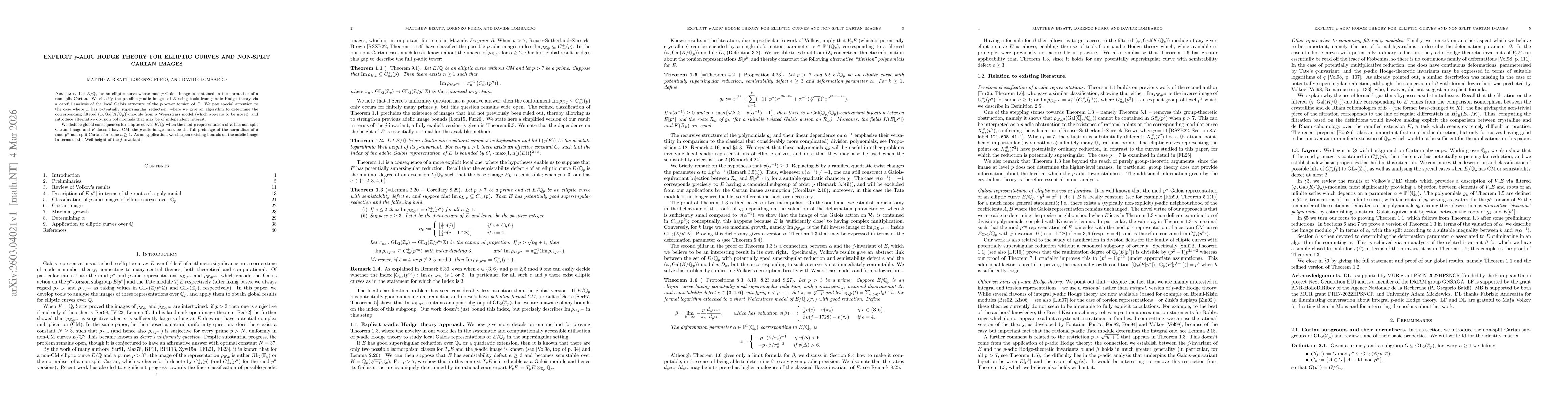 Thumbnail for Explicit p-adic Hodge theory for elliptic curves and non-split Cartan images