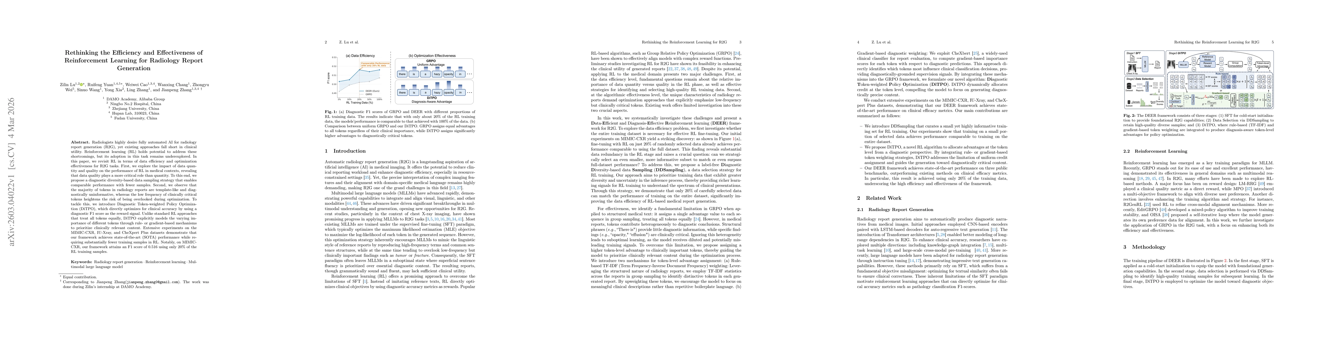 Thumbnail for Rethinking the Efficiency and Effectiveness of Reinforcement Learning for Radiology Report Generation