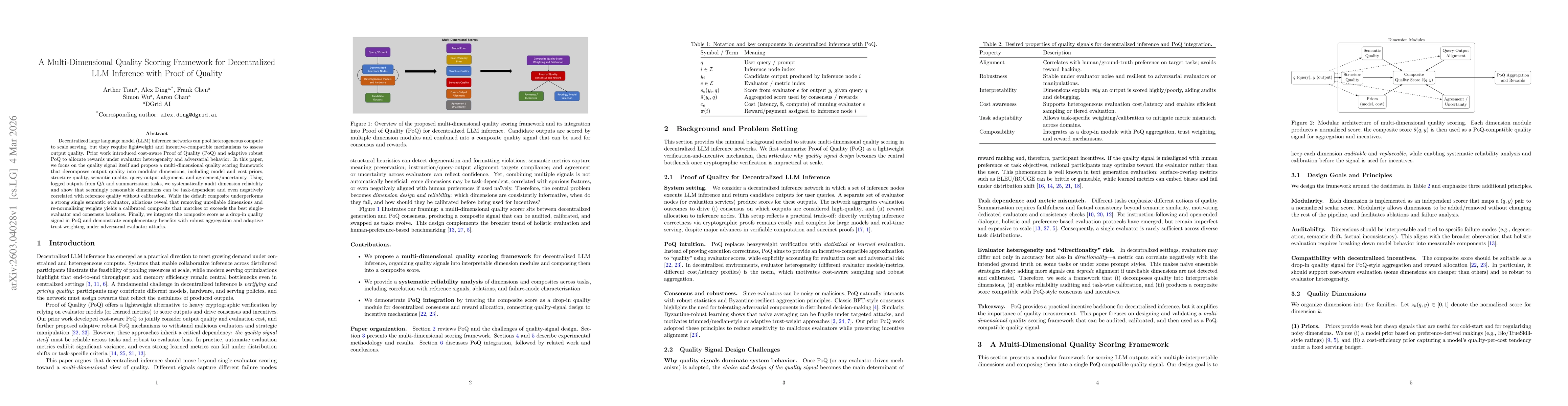 Thumbnail for A Multi-Dimensional Quality Scoring Framework for Decentralized LLM Inference with Proof of Quality