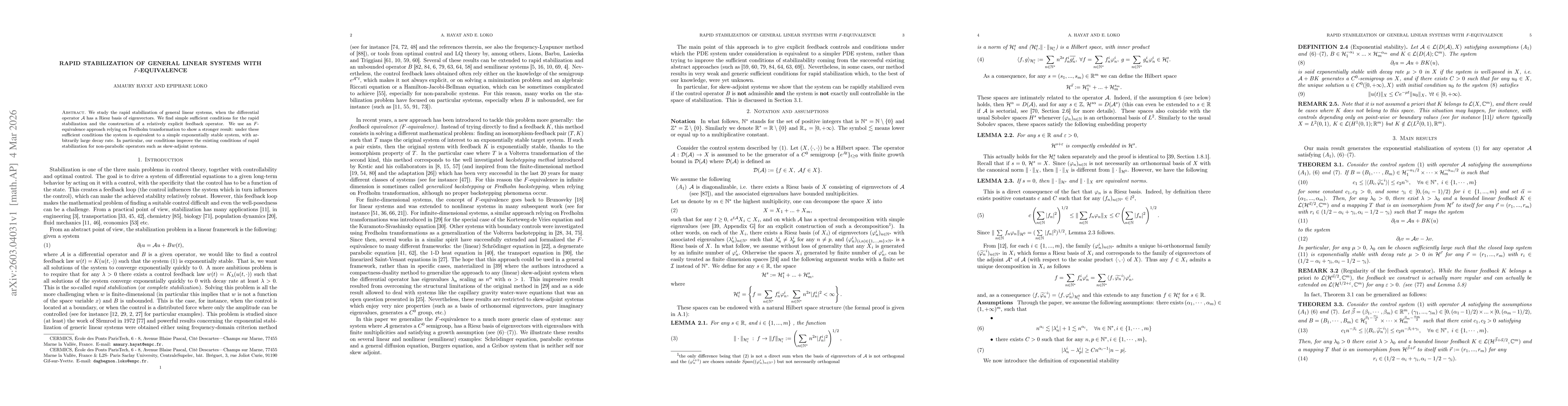 Thumbnail for Rapid stabilization of general linear systems with F-equivalence