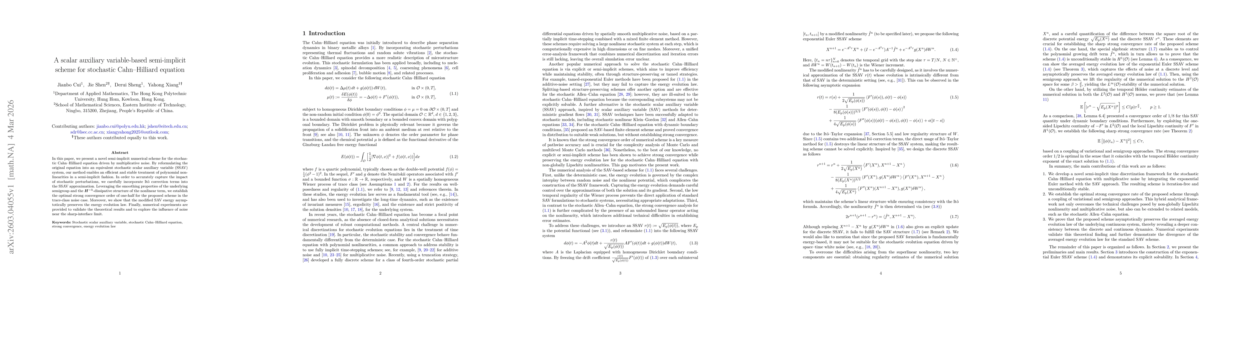 Thumbnail for A scalar auxiliary variable-based semi-implicit scheme for stochastic Cahn--Hilliard equation