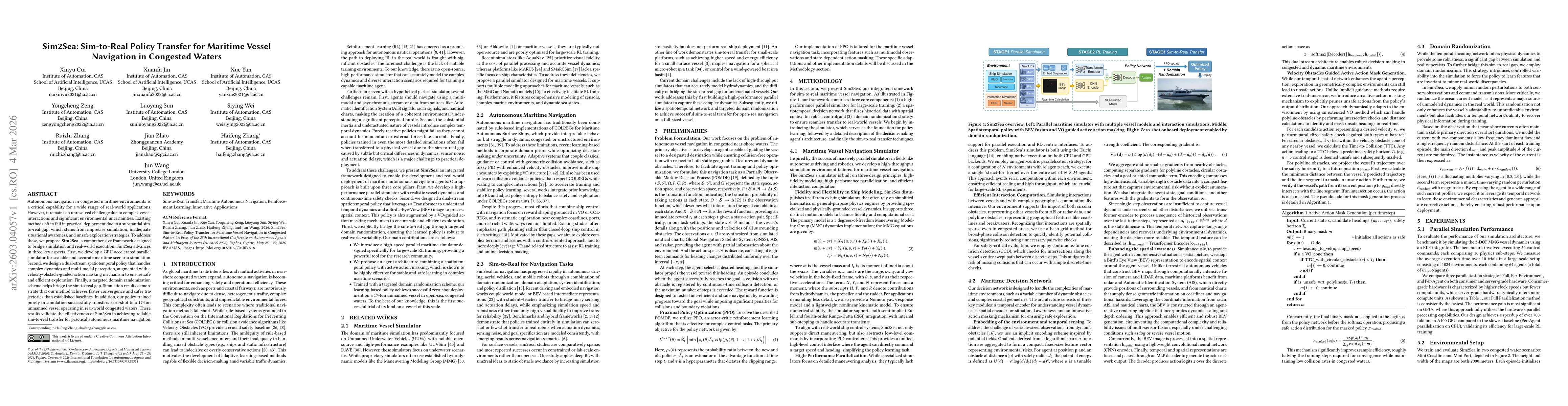 Thumbnail for Sim2Sea: Sim-to-Real Policy Transfer for Maritime Vessel Navigation in Congested Waters