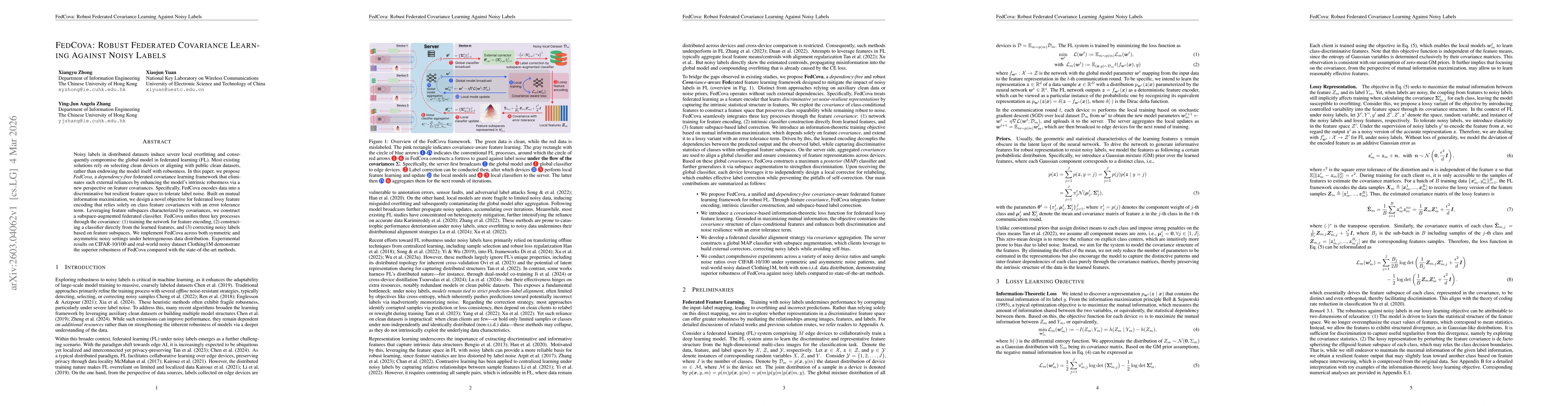 Thumbnail for FedCova: Robust Federated Covariance Learning Against Noisy Labels