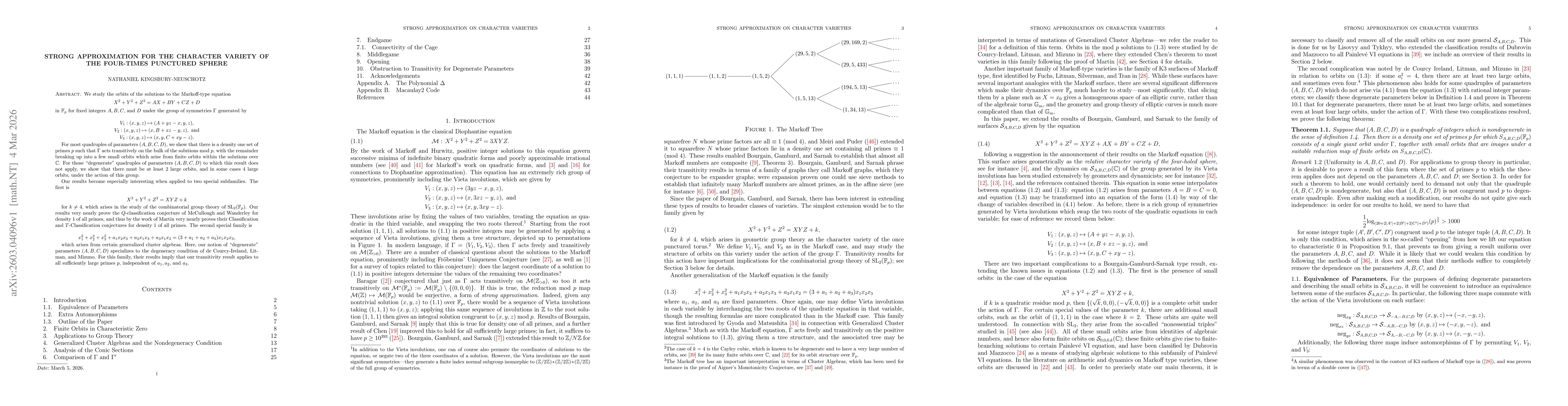 Thumbnail for Strong Approximation for the Character Variety of the Four-Times Punctured Sphere