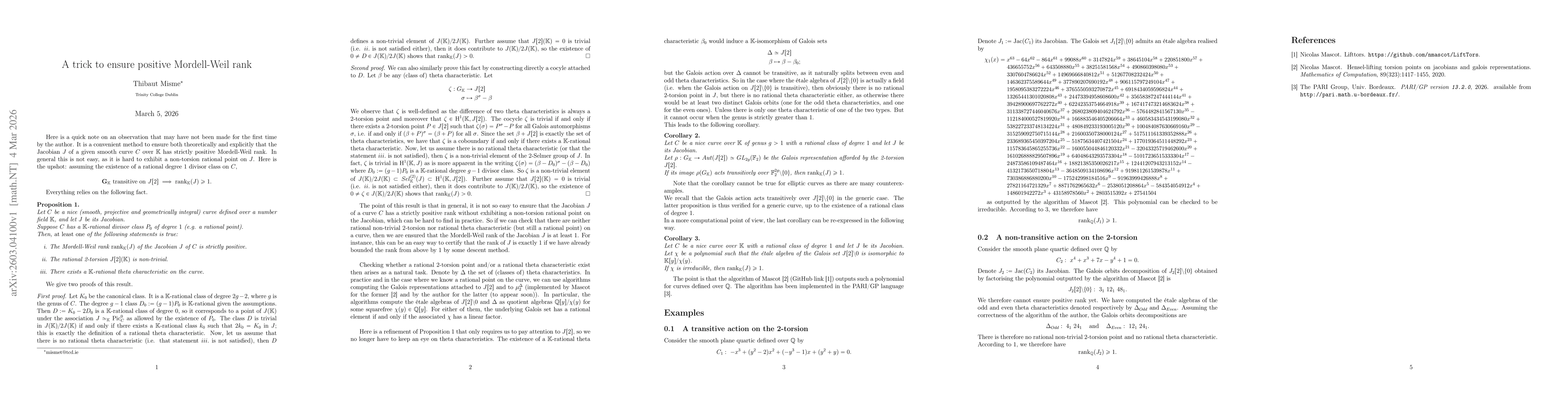 Thumbnail for A trick to ensure positive Mordell-Weil rank