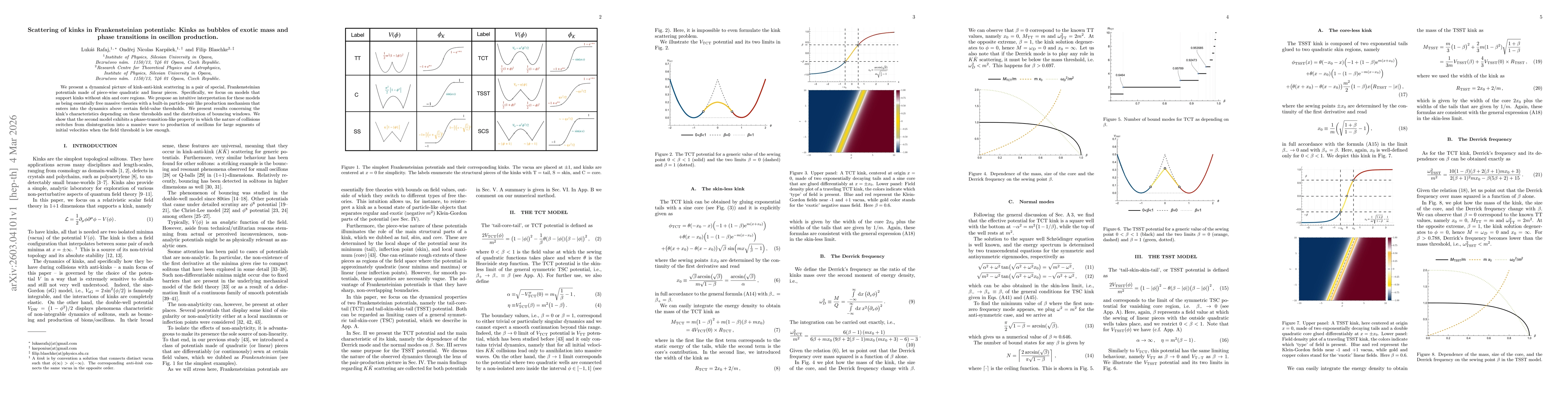 Thumbnail for Scattering of kinks in Frankensteinian potentials: Kinks as bubbles of exotic mass and phase transitions in oscillon production