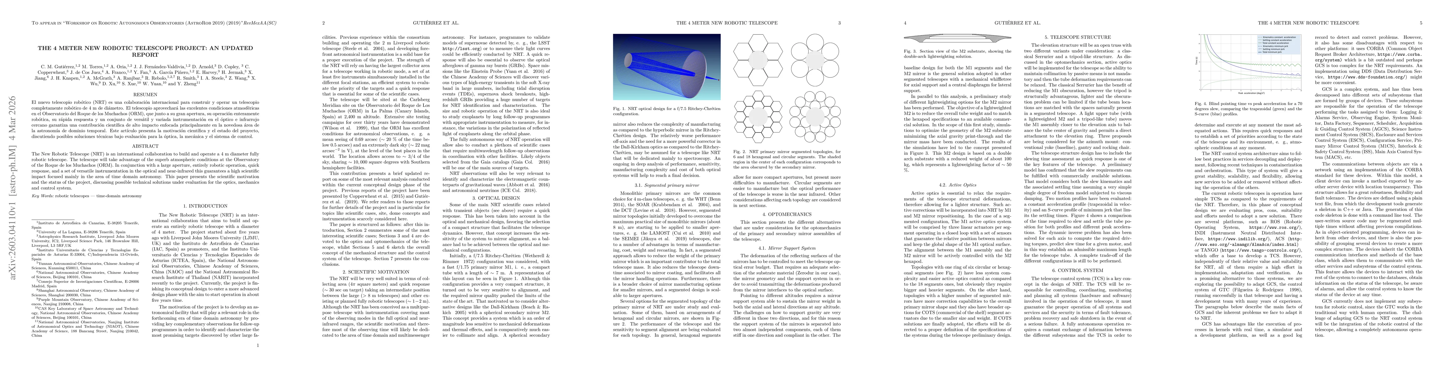 Thumbnail for The 4 meter New Robotic Telescope project: an updated report