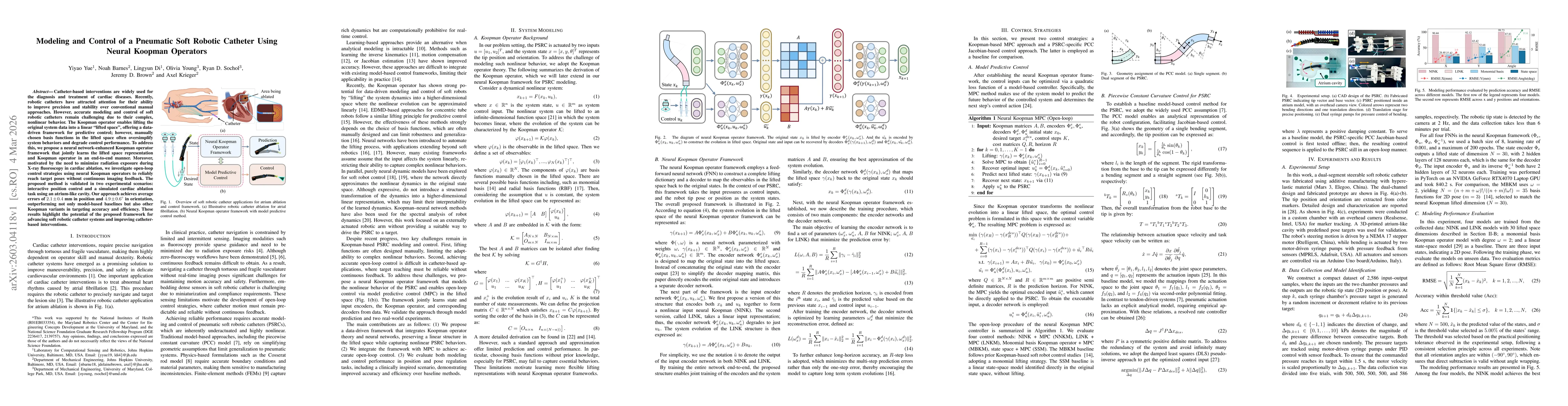Thumbnail for Modeling and Control of a Pneumatic Soft Robotic Catheter Using Neural Koopman Operators