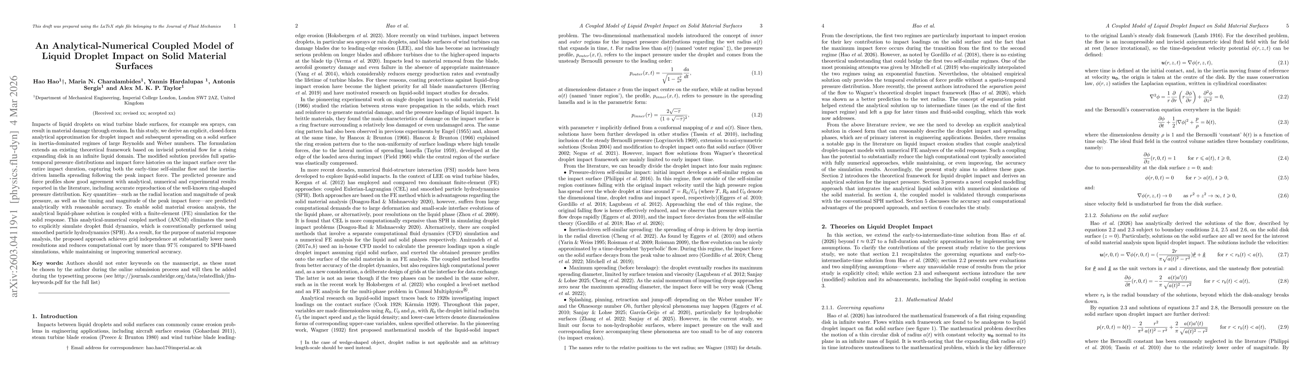 Thumbnail for An analytical-numerical coupled model of liquid droplet impact on solid material surfaces