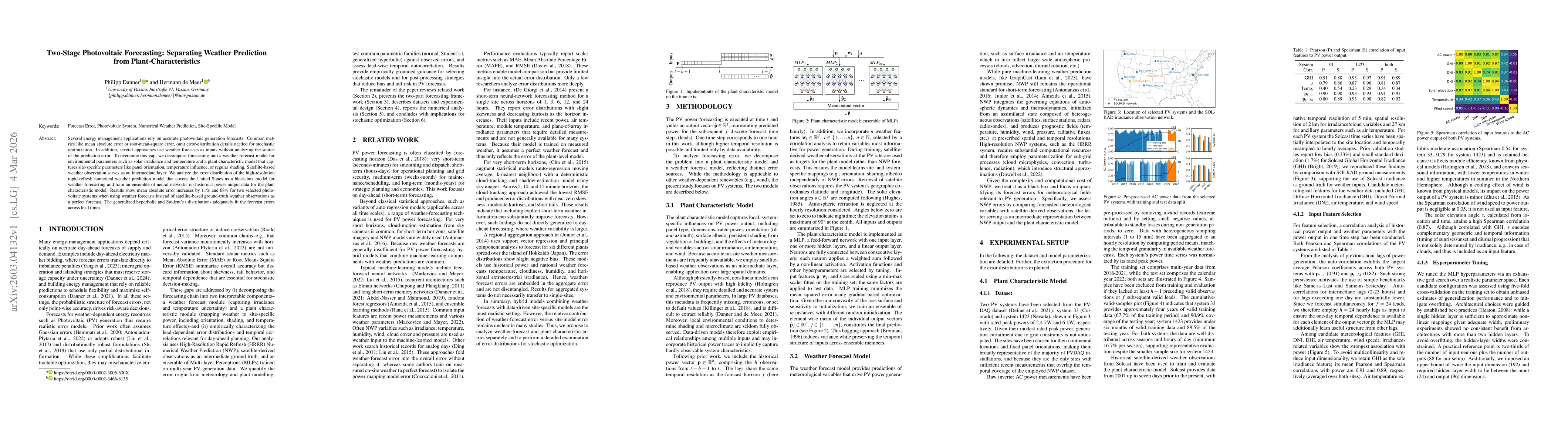 Thumbnail for Two-Stage Photovoltaic Forecasting: Separating Weather Prediction from Plant-Characteristics