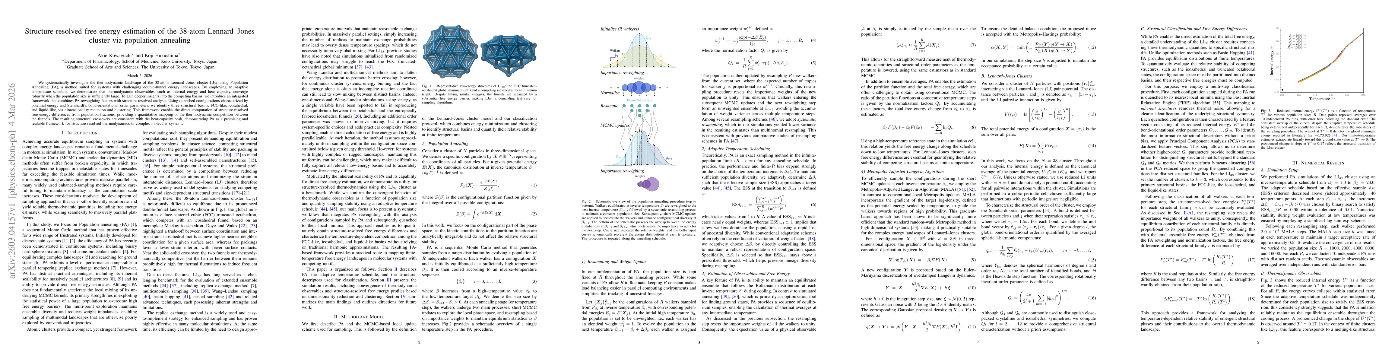 Thumbnail for Structure-resolved free energy estimation of the 38-atom Lennard Jones cluster via population annealing